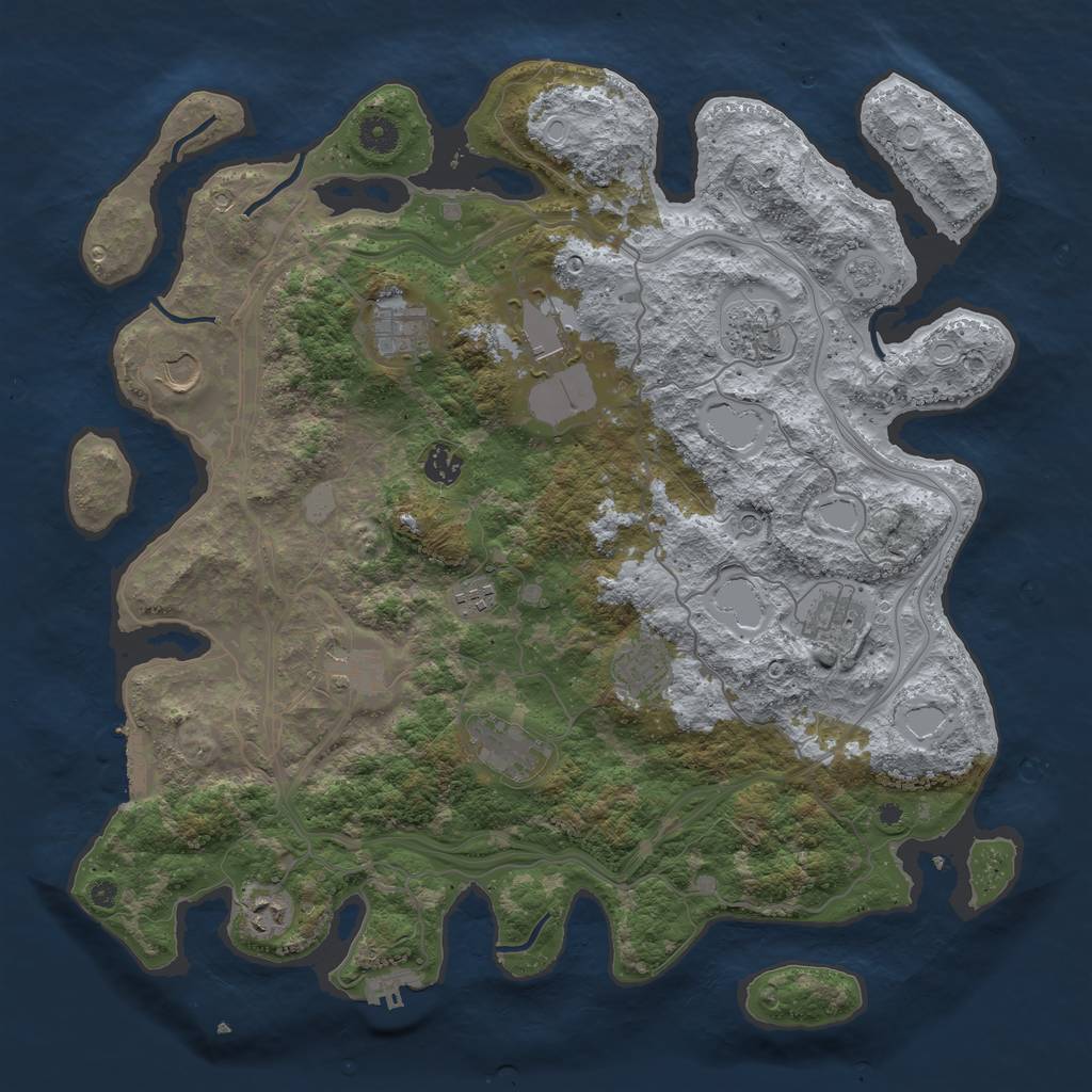 Rust Map: Procedural Map, Size: 4250, Seed: 5175548, 20 Monuments