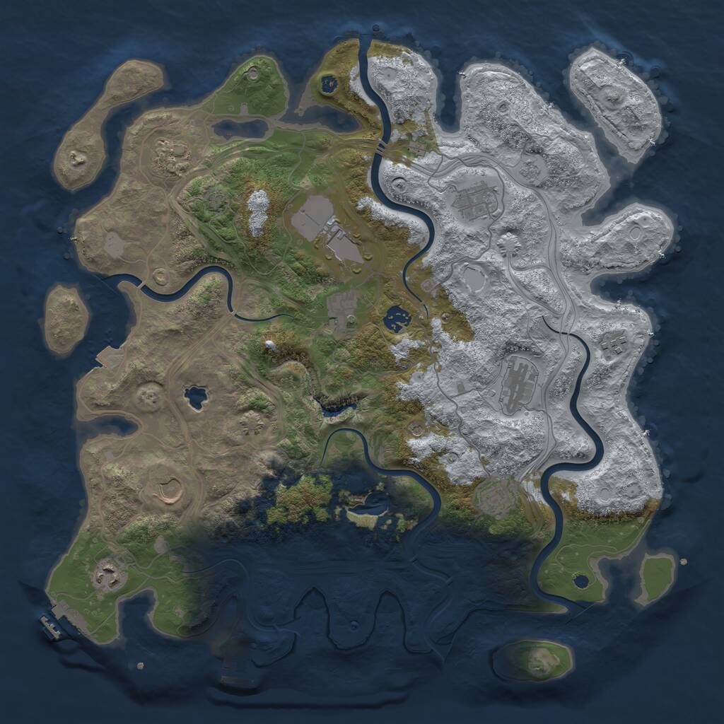 Rust Map: Procedural Map, Size: 4250, Seed: 5175548, 16 Monuments