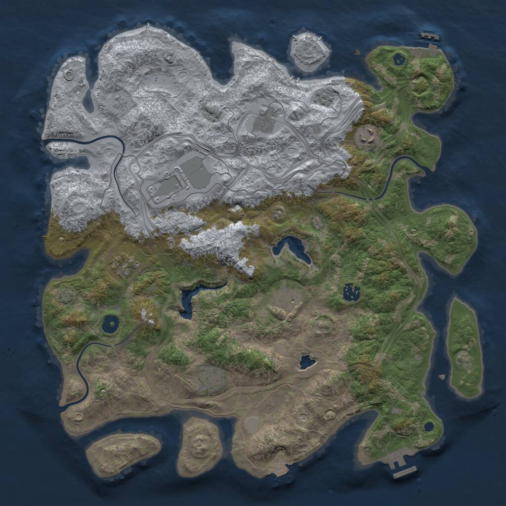 Rust Map: Procedural Map, Size: 4250, Seed: 5074595, 14 Monuments
