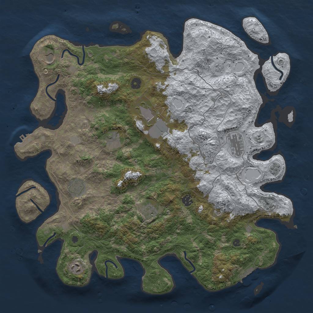 Rust Map: Procedural Map, Size: 4250, Seed: 1051596, 18 Monuments