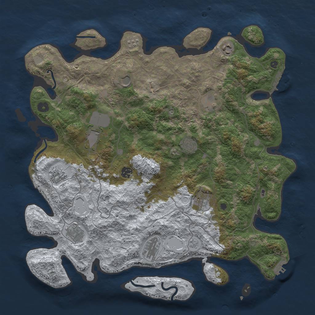 Rust Map: Procedural Map, Size: 4250, Seed: 5003751, 20 Monuments