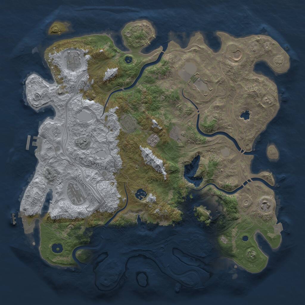 Rust Map: Procedural Map, Size: 4250, Seed: 60424, 16 Monuments