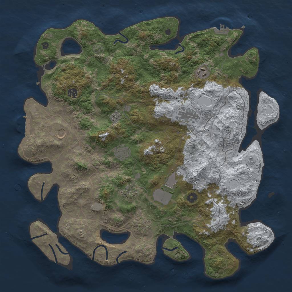 Rust Map: Procedural Map, Size: 4250, Seed: 5287588, 17 Monuments