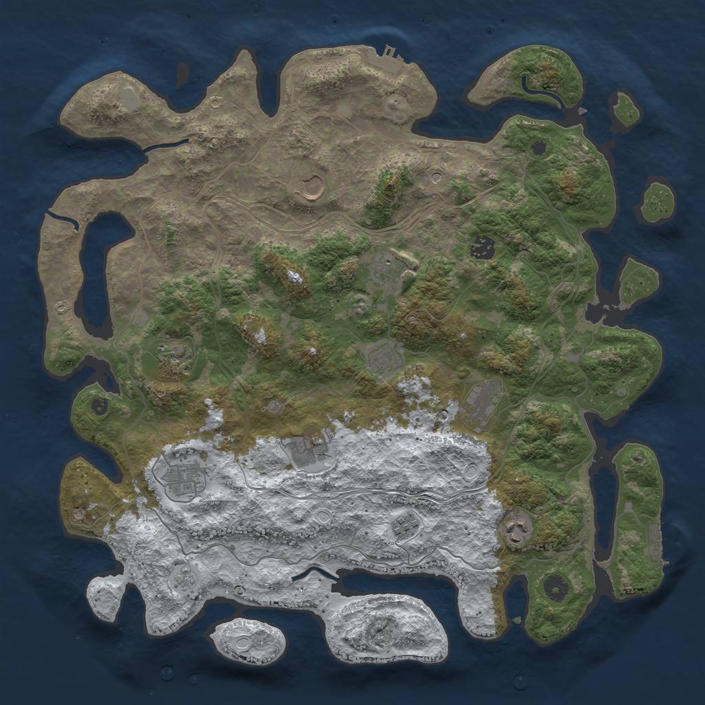 Rust Map: Procedural Map, Size: 4250, Seed: 5101167, 19 Monuments