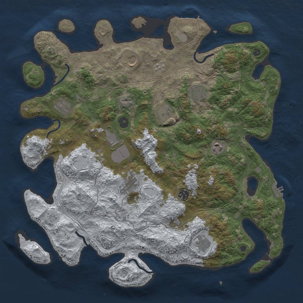 Rust Map: Procedural Map, Size: 4250, Seed: 5696443, 19 Monuments