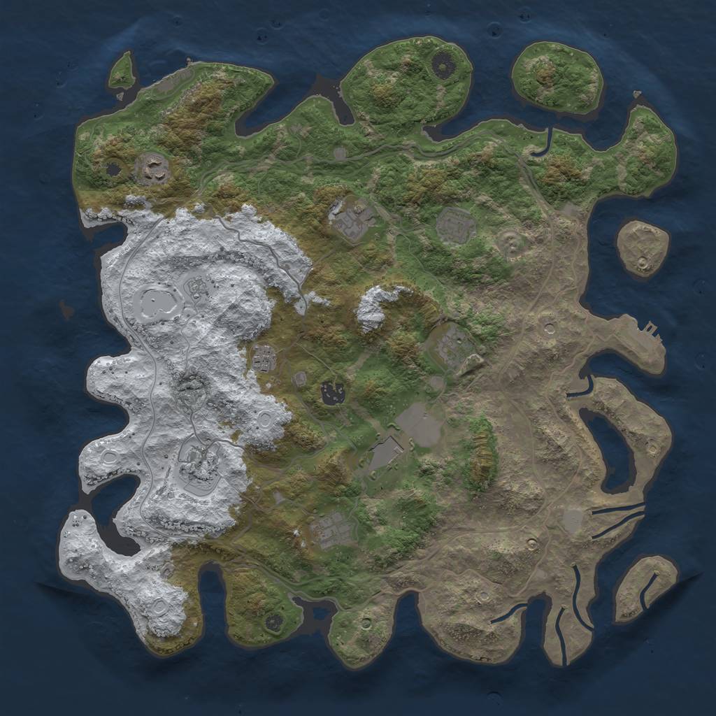 Rust Map: Procedural Map, Size: 4250, Seed: 104249, 18 Monuments