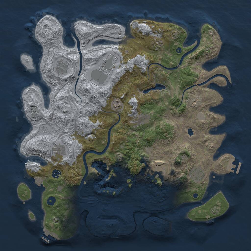 Rust Map: Procedural Map, Size: 4250, Seed: 1849602, 16 Monuments