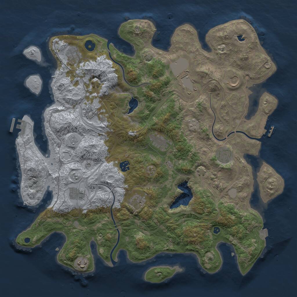 Rust Map: Procedural Map, Size: 4250, Seed: 1579758, 17 Monuments