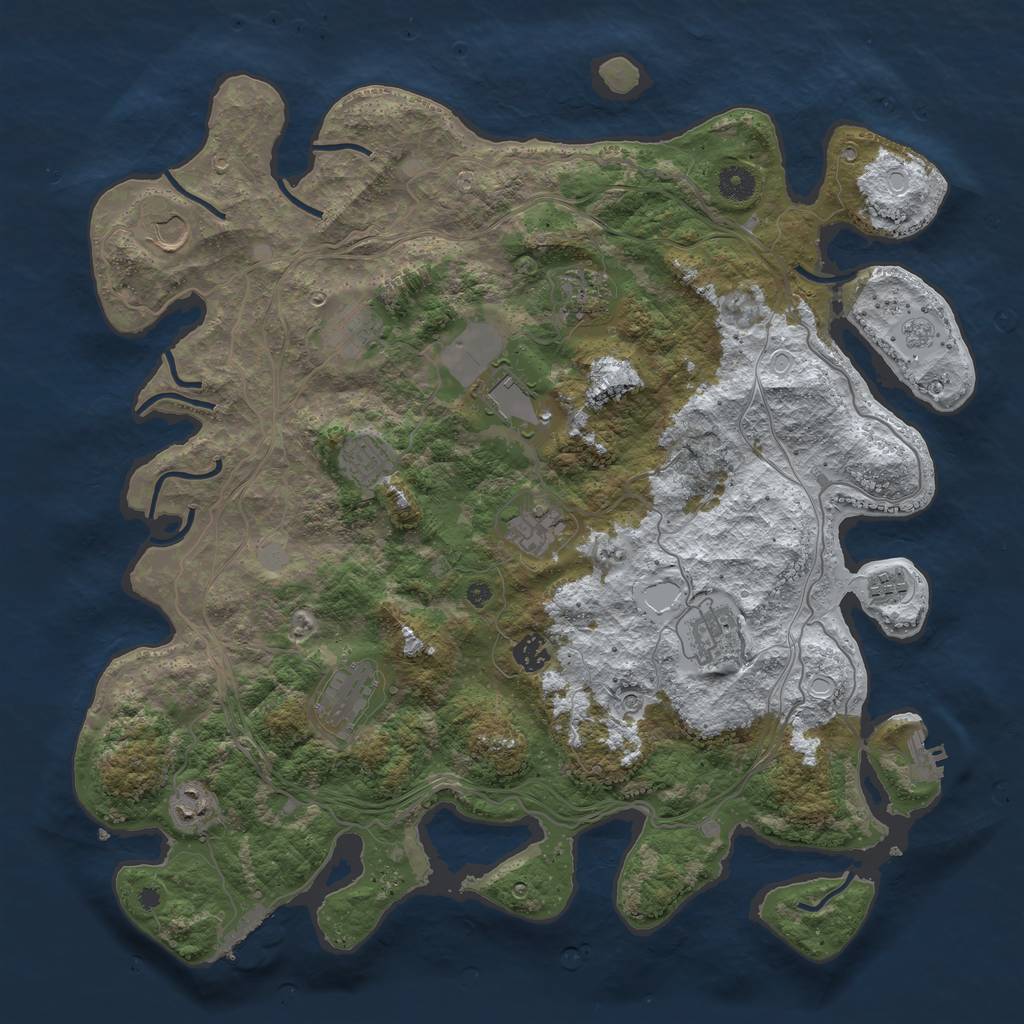Rust Map: Procedural Map, Size: 4250, Seed: 3533727, 20 Monuments