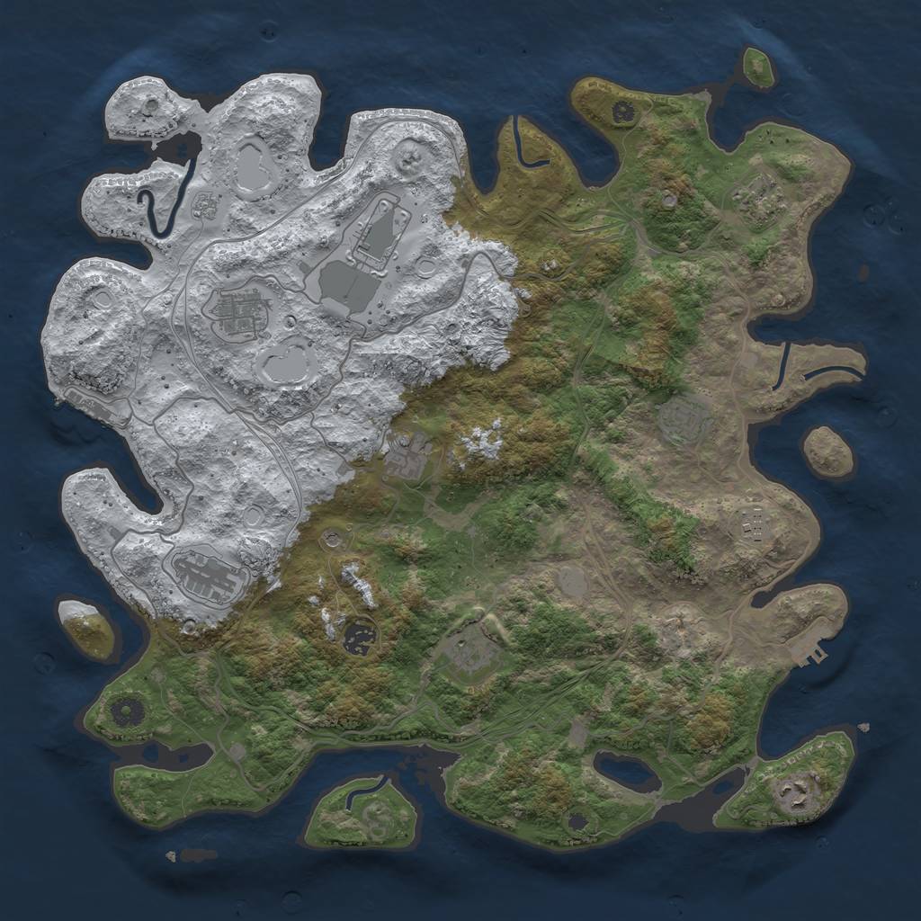 Rust Map: Procedural Map, Size: 4250, Seed: 3818531, 19 Monuments