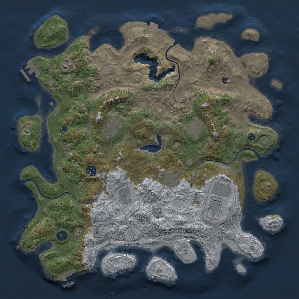 Rust Map: Procedural Map, Size: 4250, Seed: 1666132, 14 Monuments