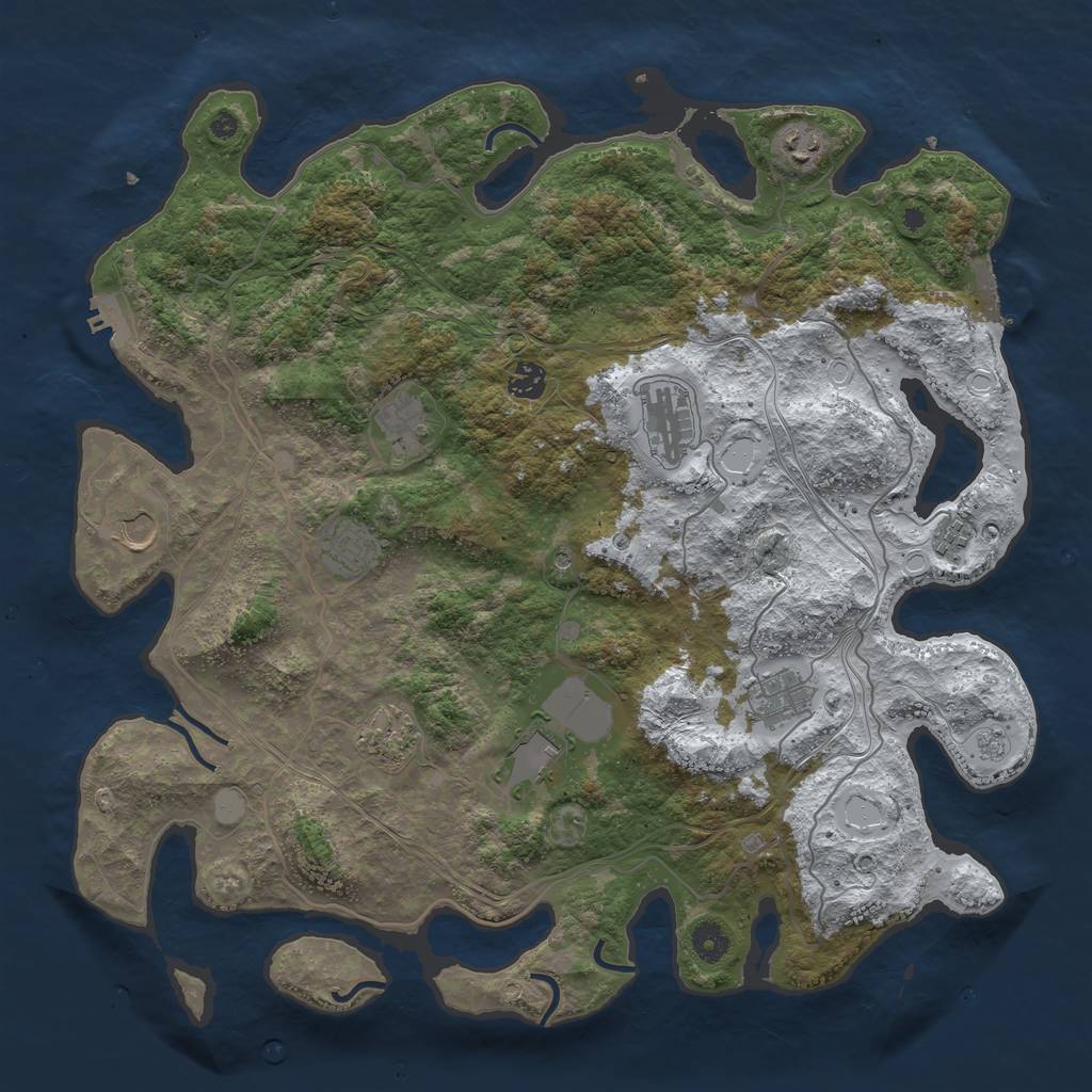 Rust Map: Procedural Map, Size: 4250, Seed: 151442, 19 Monuments