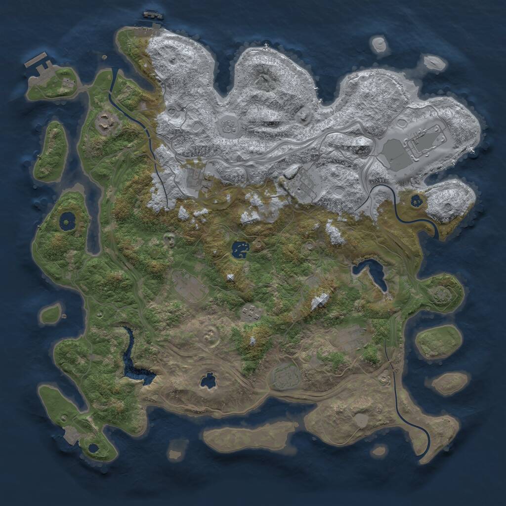 Rust Map: Procedural Map, Size: 4250, Seed: 4130408, 15 Monuments