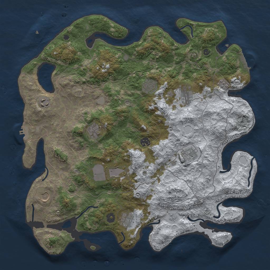 Rust Map: Procedural Map, Size: 4250, Seed: 456340024, 19 Monuments