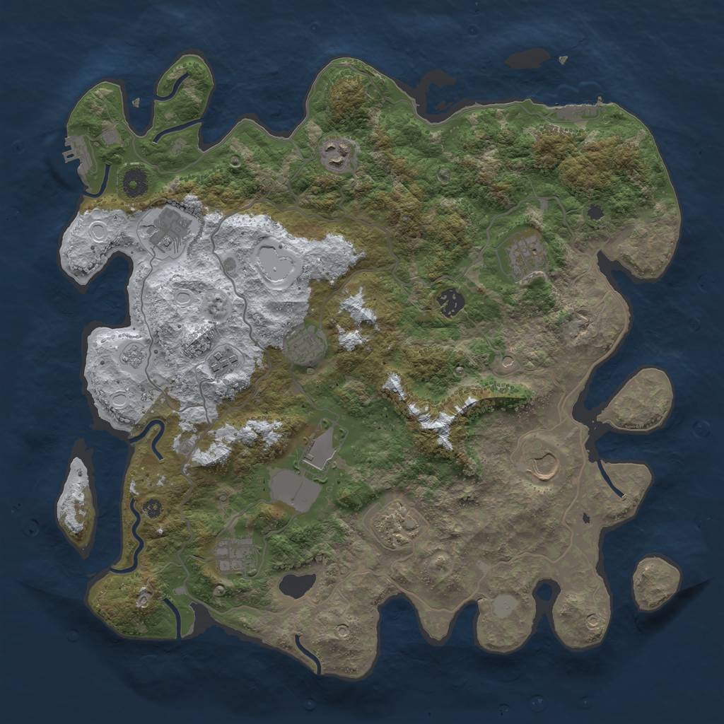 Rust Map: Procedural Map, Size: 4000, Seed: 96, 19 Monuments