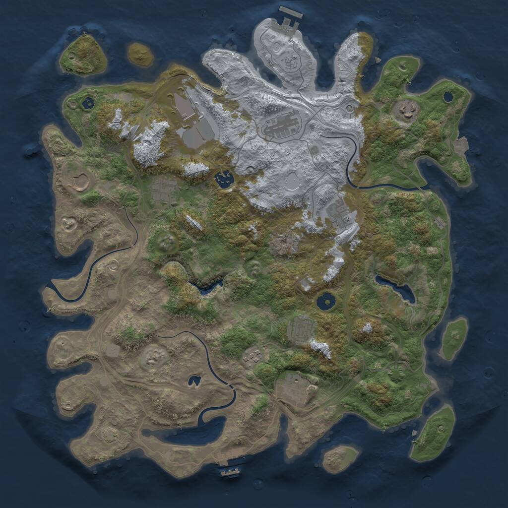 Rust Map: Procedural Map, Size: 4250, Seed: 1604890, 16 Monuments