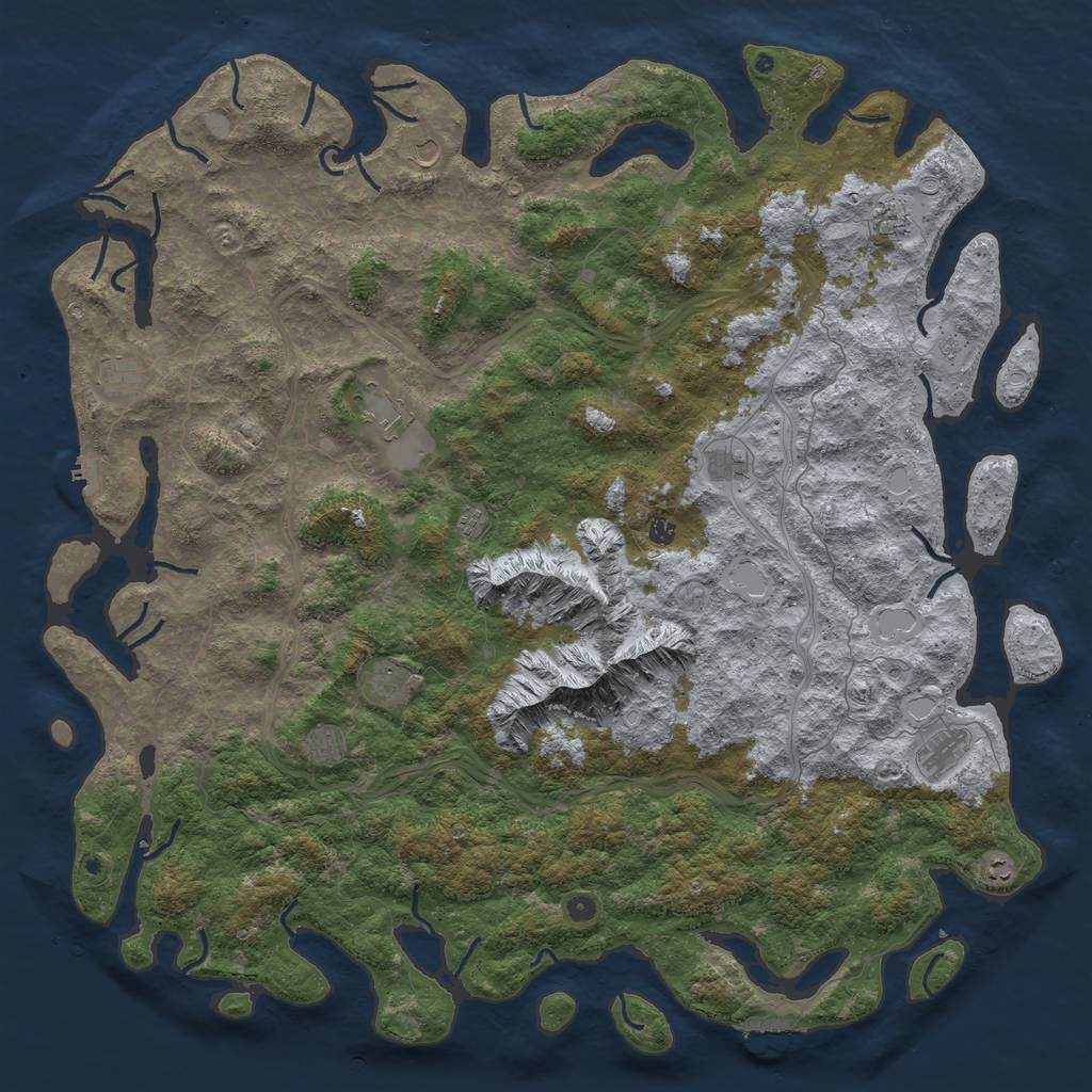 Rust Map: Procedural Map, Size: 6000, Seed: 562705, 20 Monuments