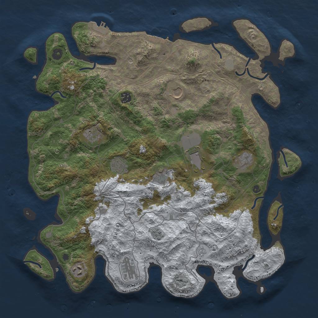 Rust Map: Procedural Map, Size: 4250, Seed: 1638710, 19 Monuments