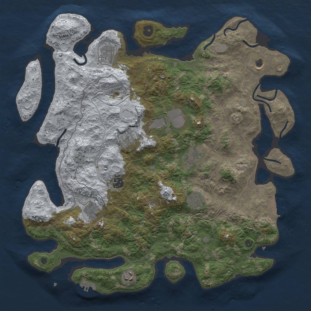 Rust Map: Procedural Map, Size: 4250, Seed: 2329349, 19 Monuments