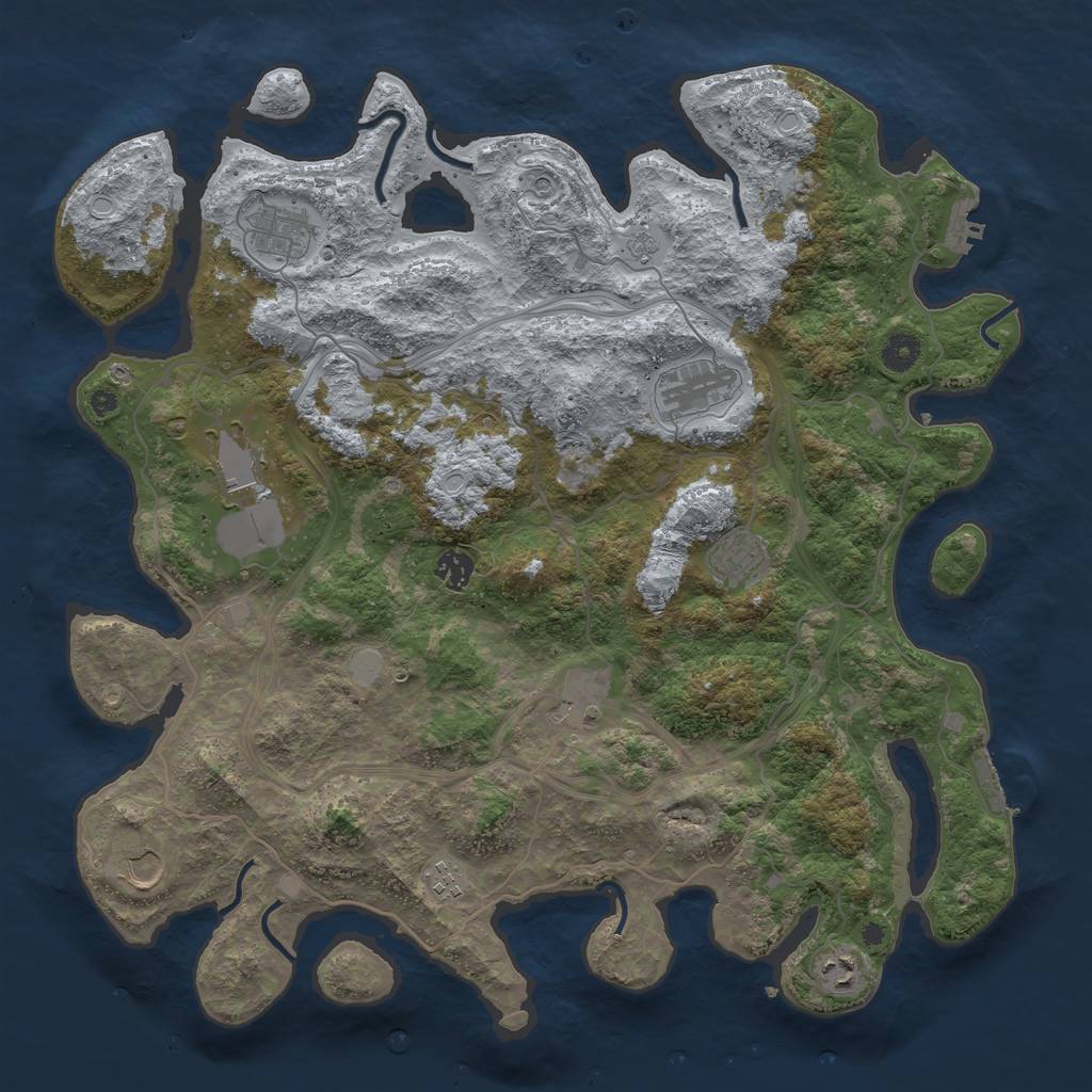 Rust Map: Procedural Map, Size: 4250, Seed: 5642534, 18 Monuments