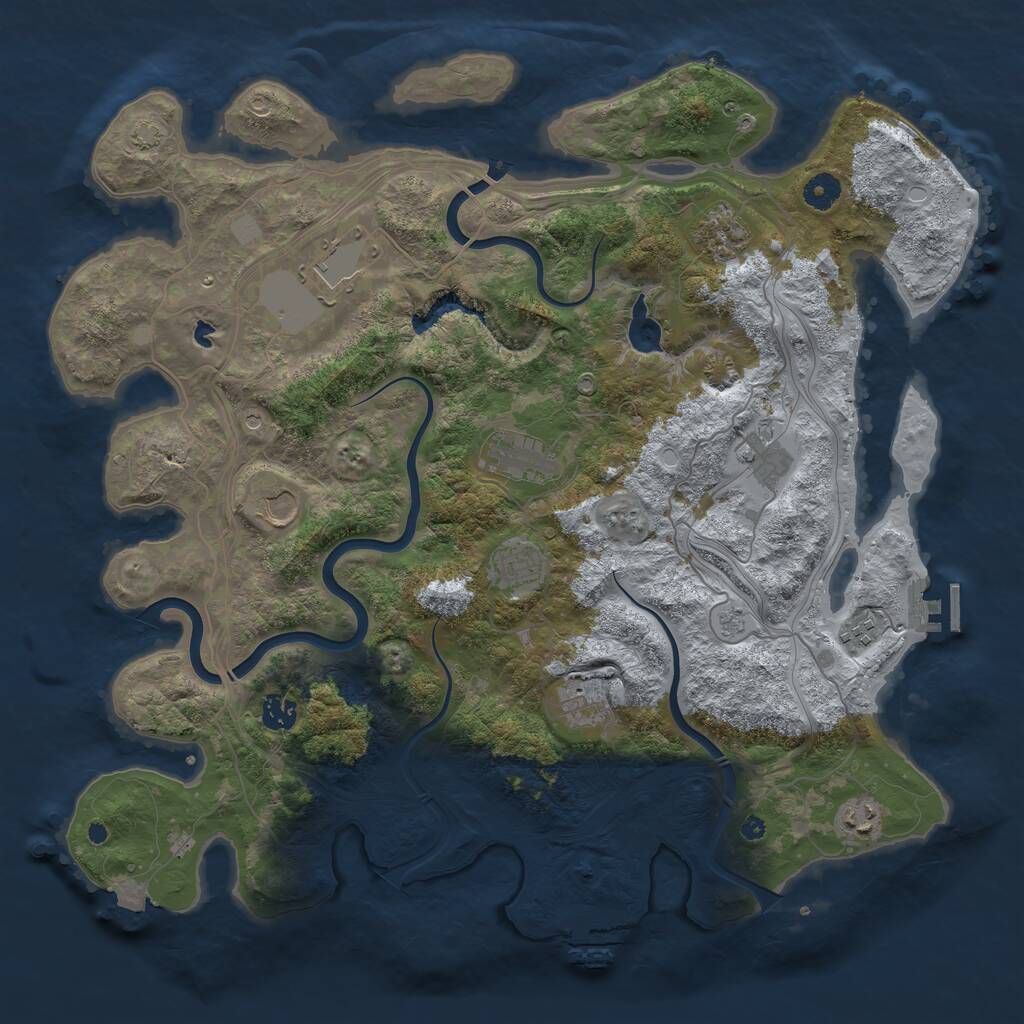 Rust Map: Procedural Map, Size: 4250, Seed: 4218244, 16 Monuments