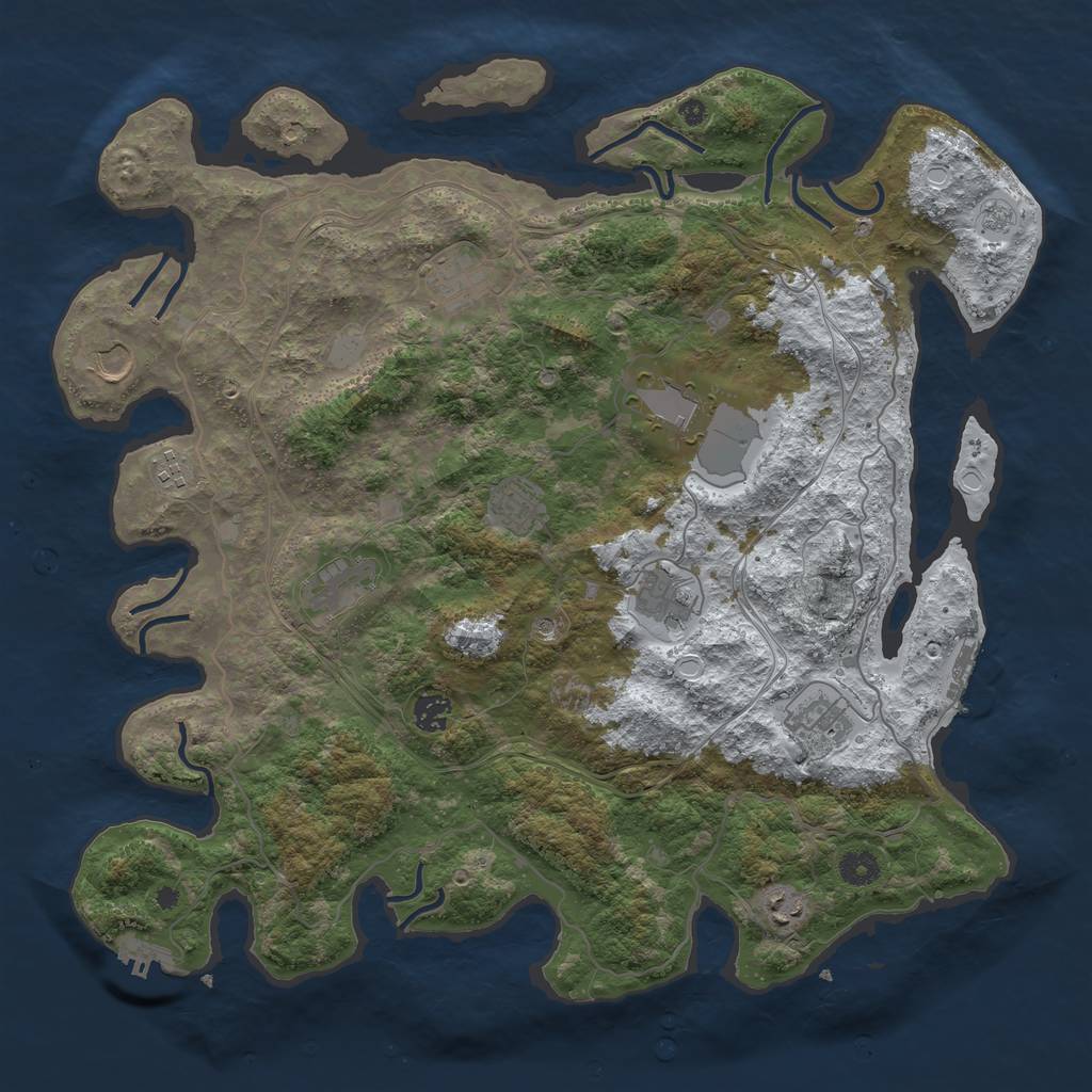 Rust Map: Procedural Map, Size: 4250, Seed: 4218244, 19 Monuments