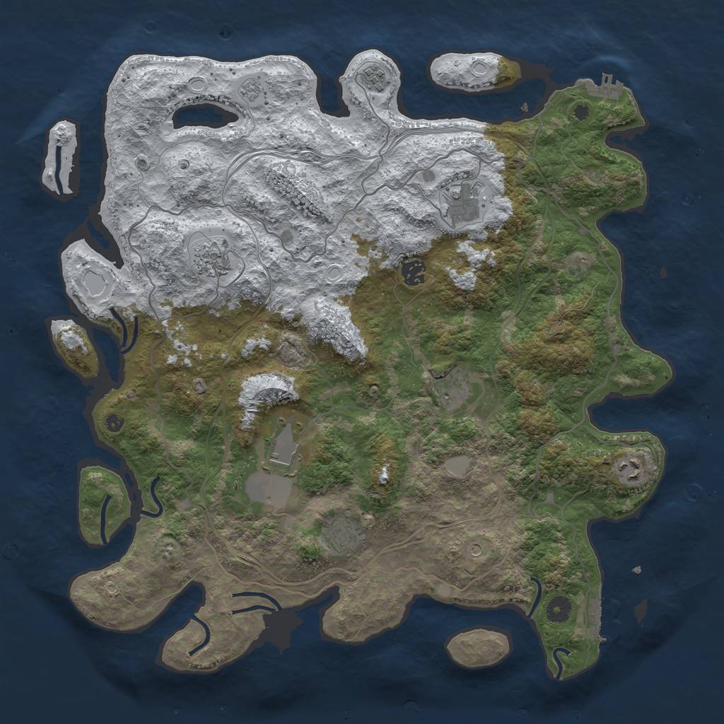 Rust Map: Procedural Map, Size: 4250, Seed: 2899171, 17 Monuments