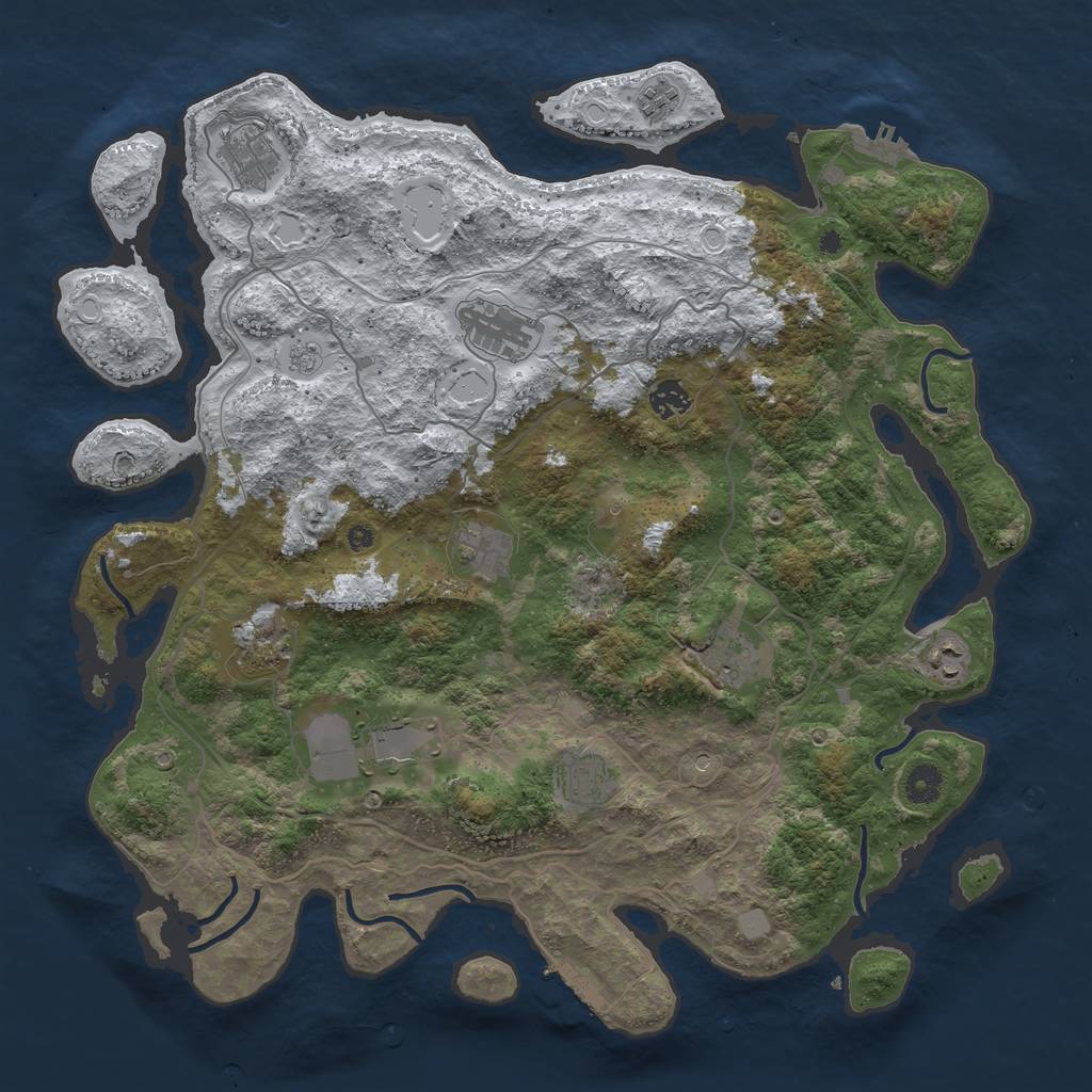 Rust Map: Procedural Map, Size: 4250, Seed: 1610010, 19 Monuments