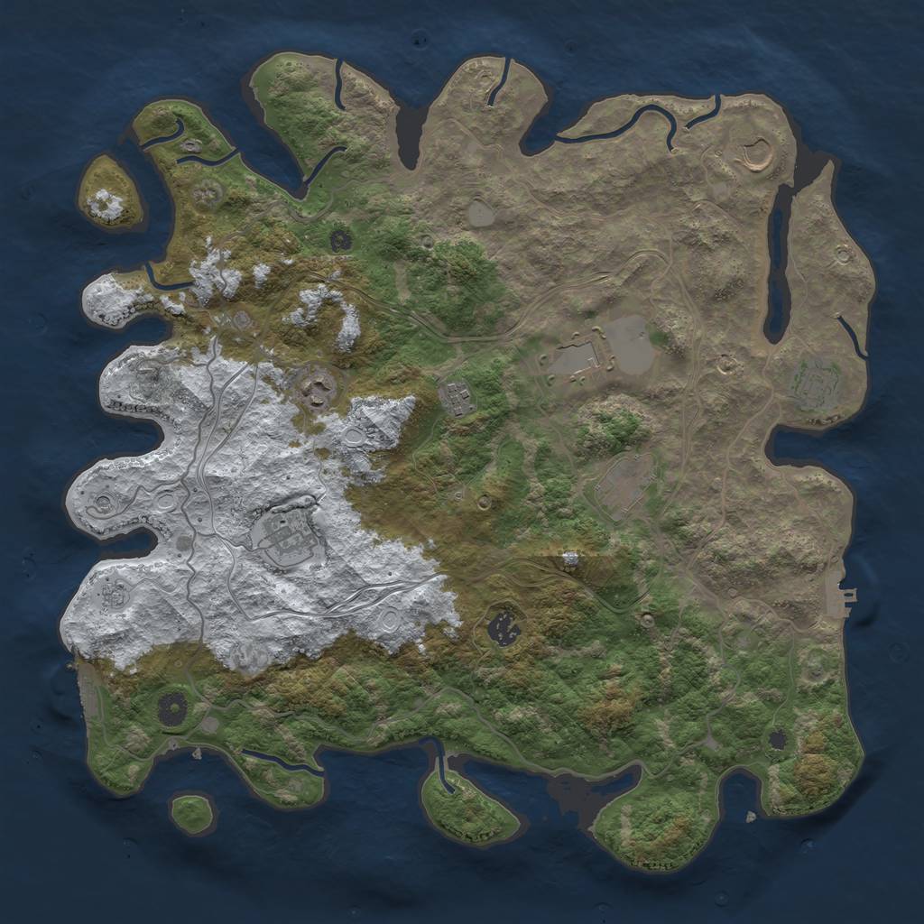 Rust Map: Procedural Map, Size: 4250, Seed: 673157, 17 Monuments