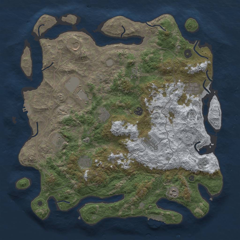Rust Map: Procedural Map, Size: 4250, Seed: 5686433, 20 Monuments