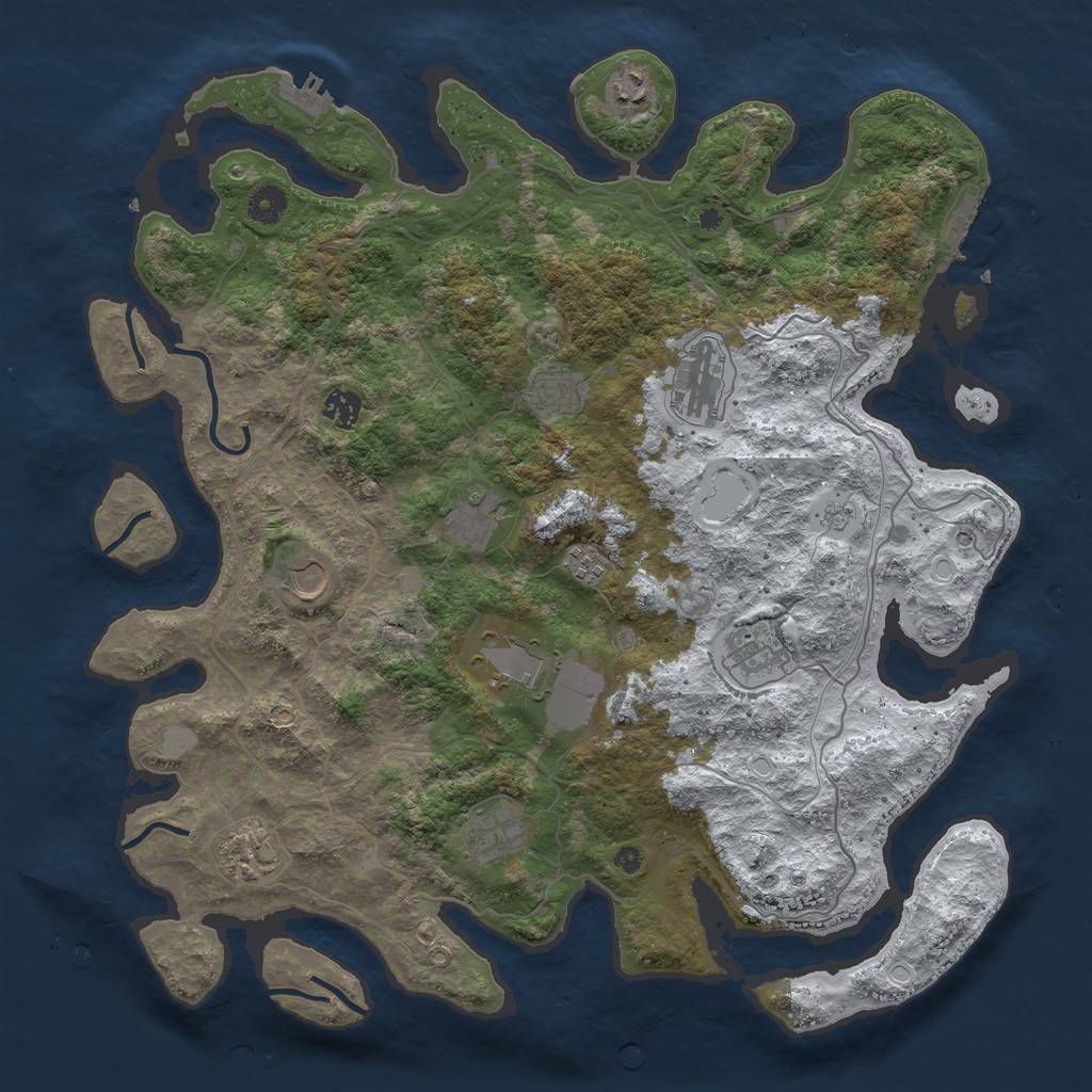 Rust Map: Procedural Map, Size: 4250, Seed: 3925236, 20 Monuments