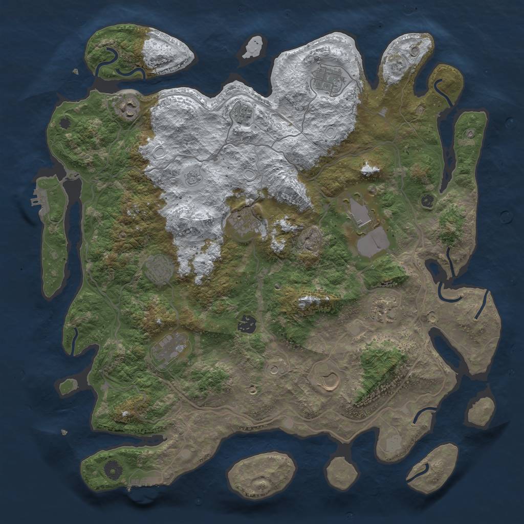 Rust Map: Procedural Map, Size: 4250, Seed: 481841, 19 Monuments