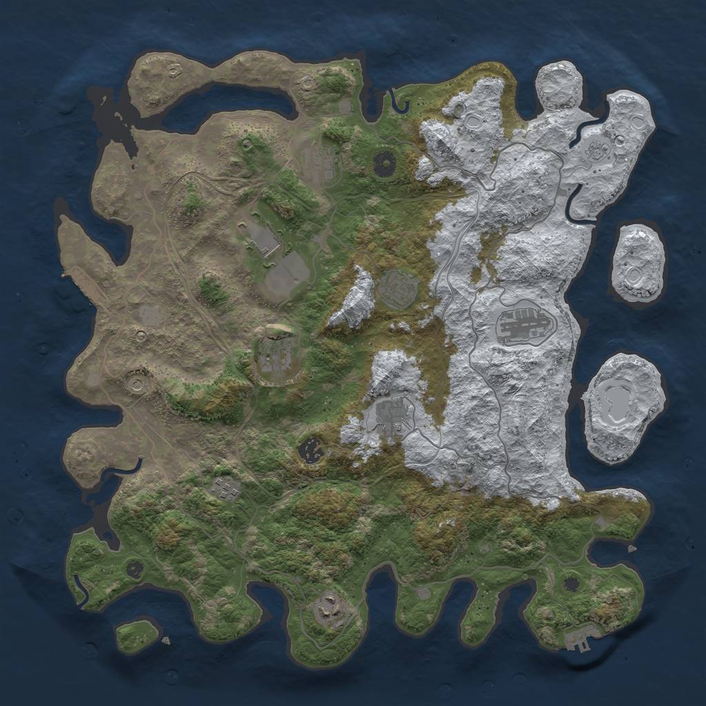 Rust Map: Procedural Map, Size: 4250, Seed: 4376348, 18 Monuments