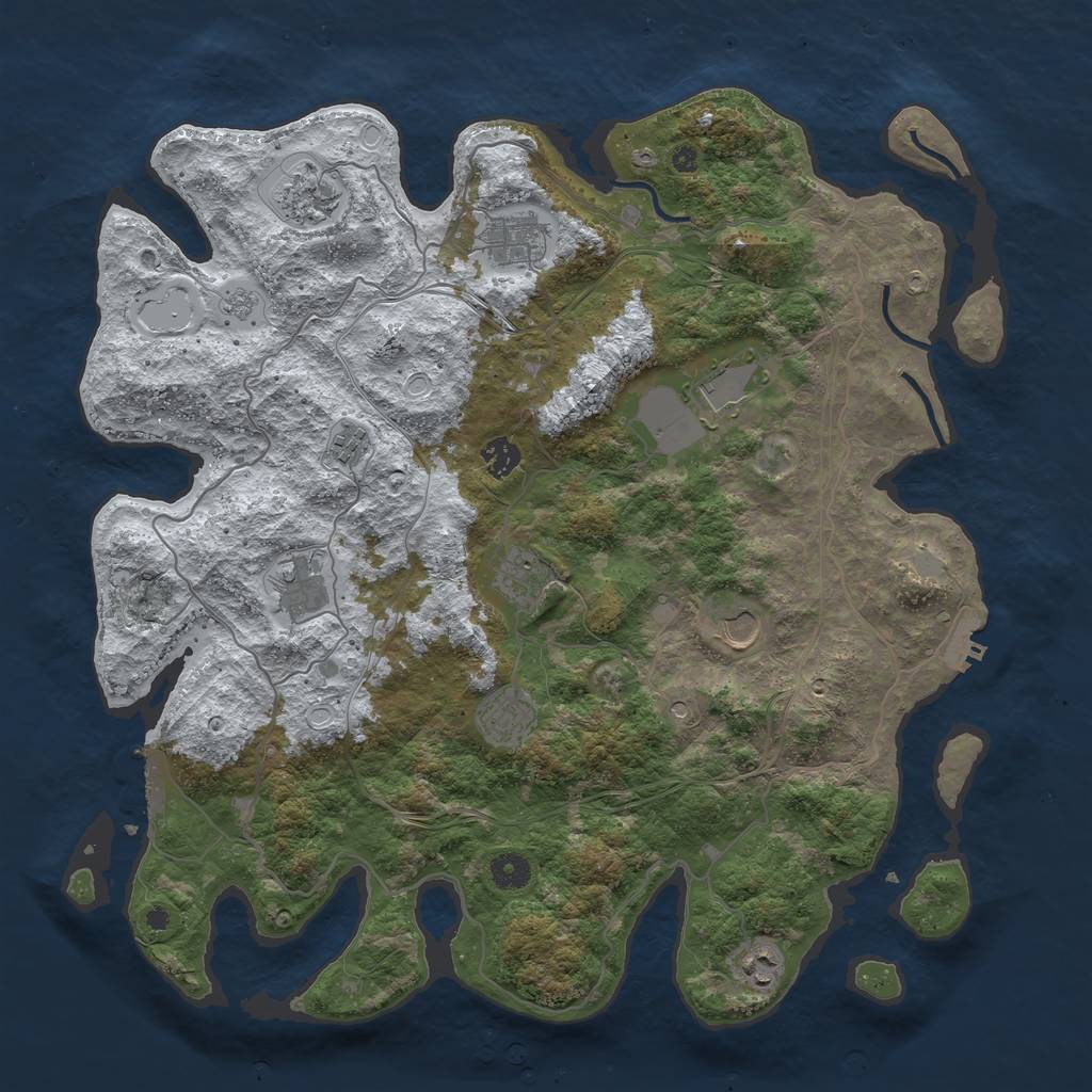 Rust Map: Procedural Map, Size: 4250, Seed: 1505551, 19 Monuments