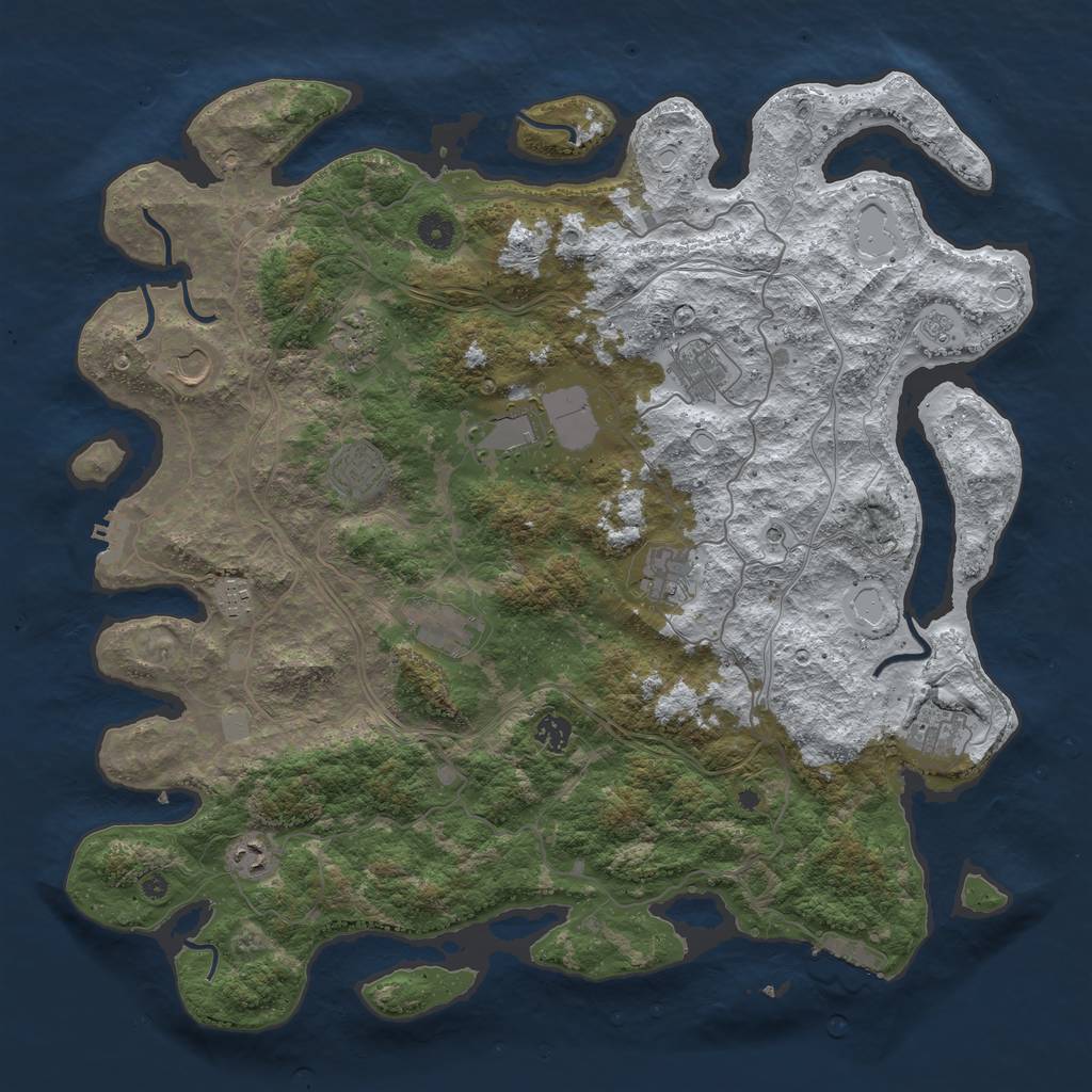 Rust Map: Procedural Map, Size: 4500, Seed: 42244, 20 Monuments