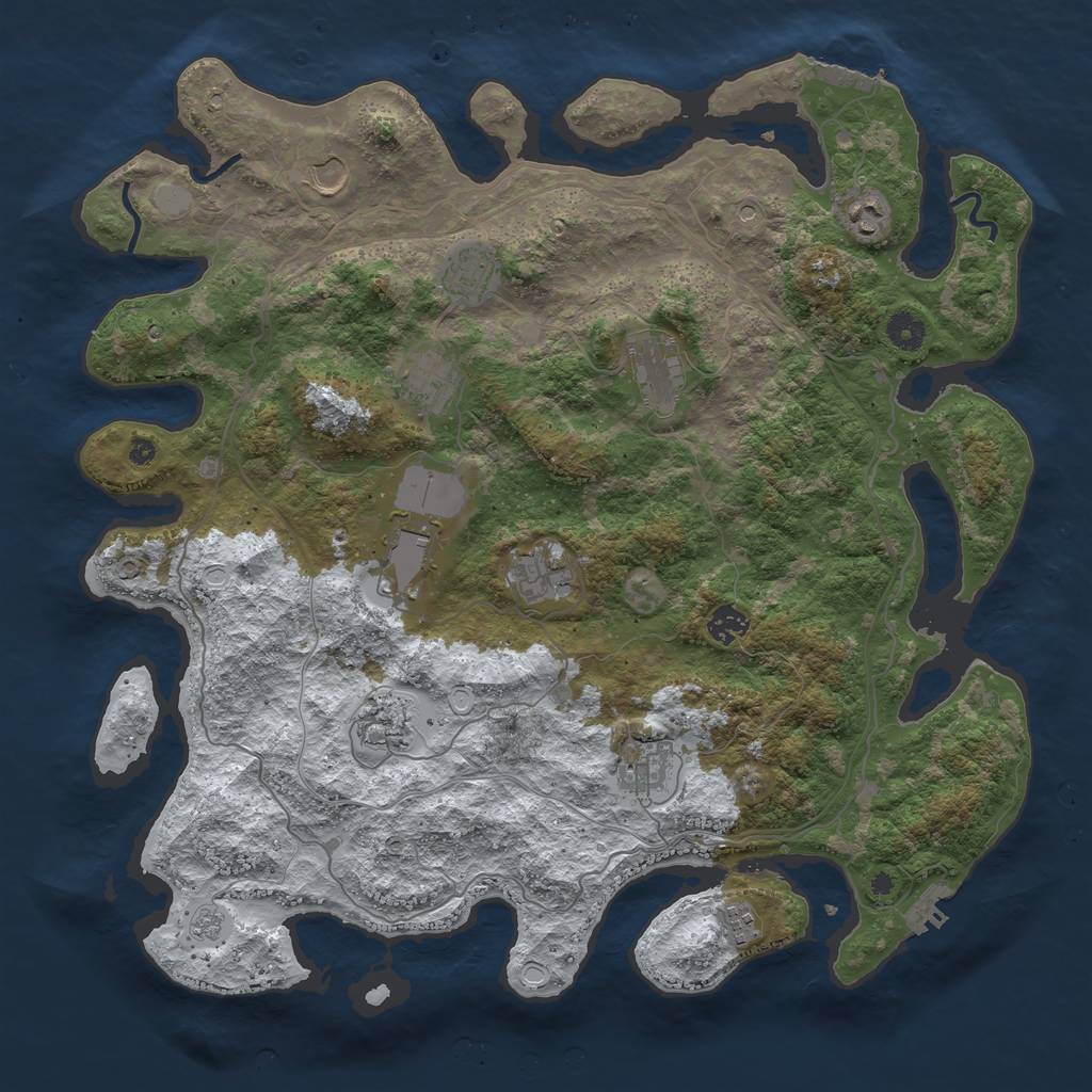 Rust Map: Procedural Map, Size: 4250, Seed: 2399256, 20 Monuments