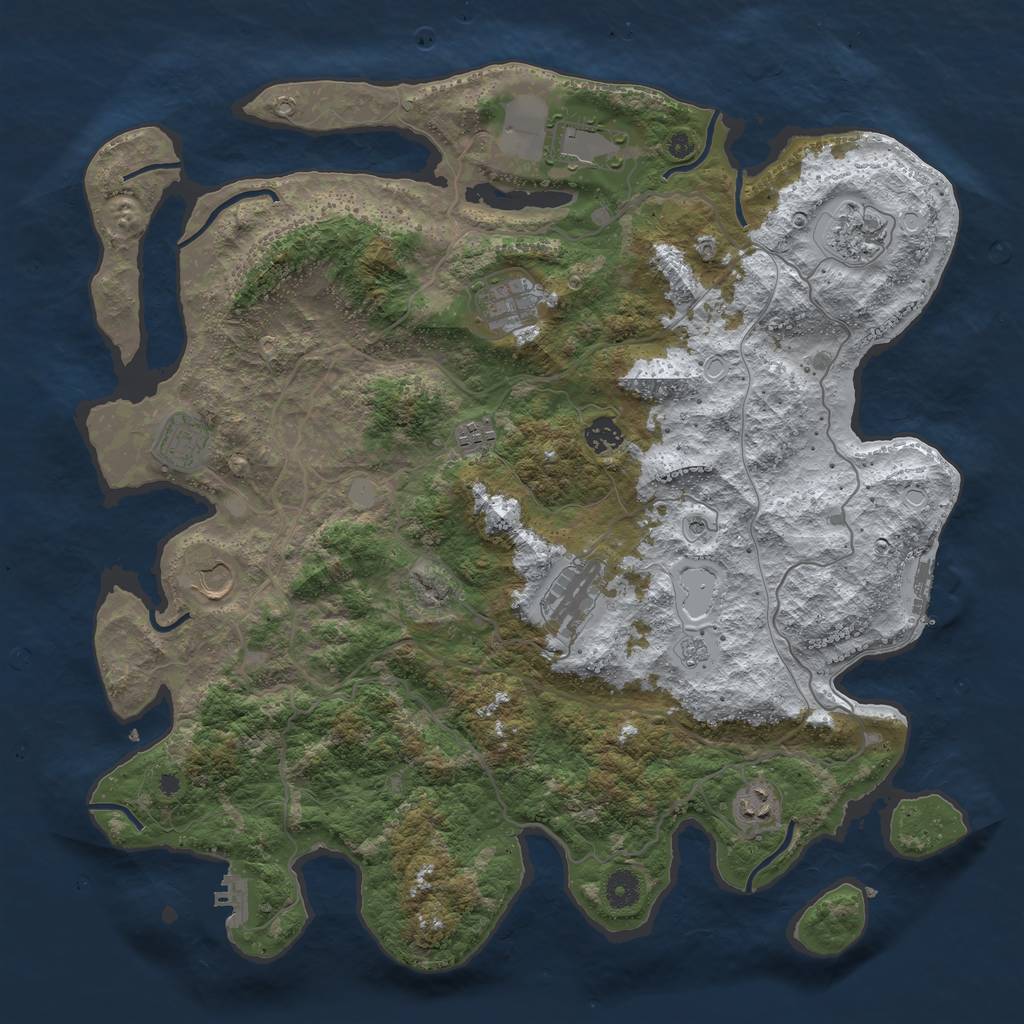 Rust Map: Procedural Map, Size: 4250, Seed: 5704353, 18 Monuments