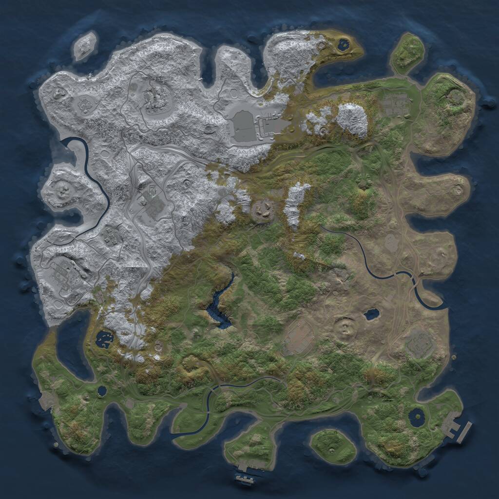 Rust Map: Procedural Map, Size: 4250, Seed: 2008086, 16 Monuments