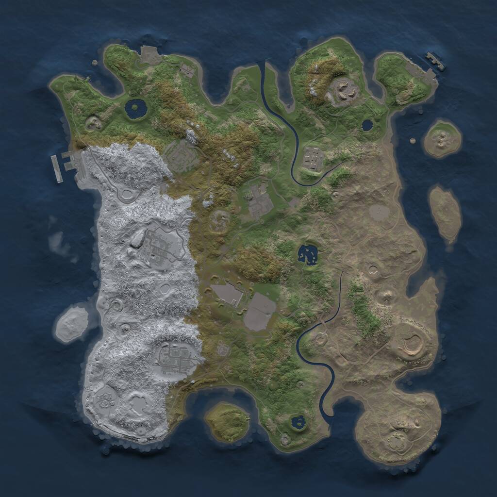 Rust Map: Procedural Map, Size: 3565, Seed: 100, 15 Monuments