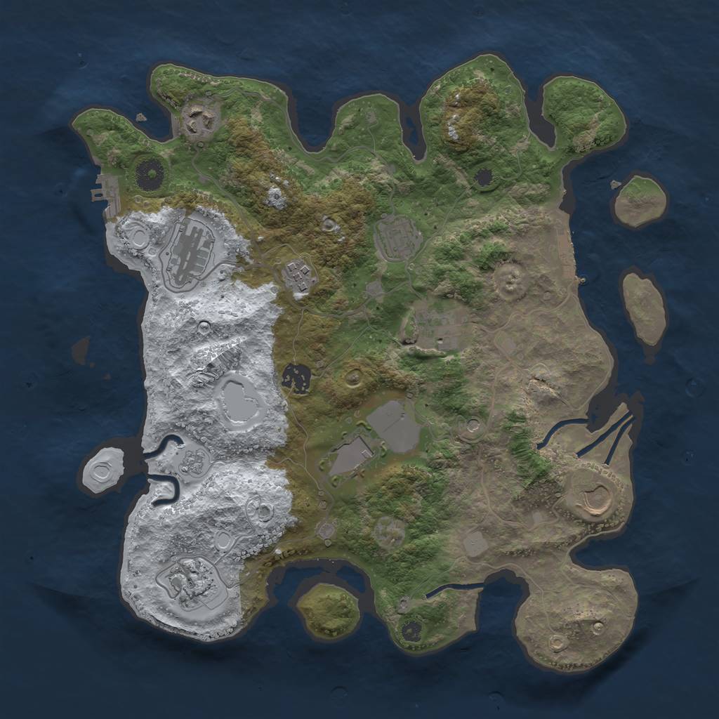 Rust Map: Procedural Map, Size: 3565, Seed: 100, 18 Monuments