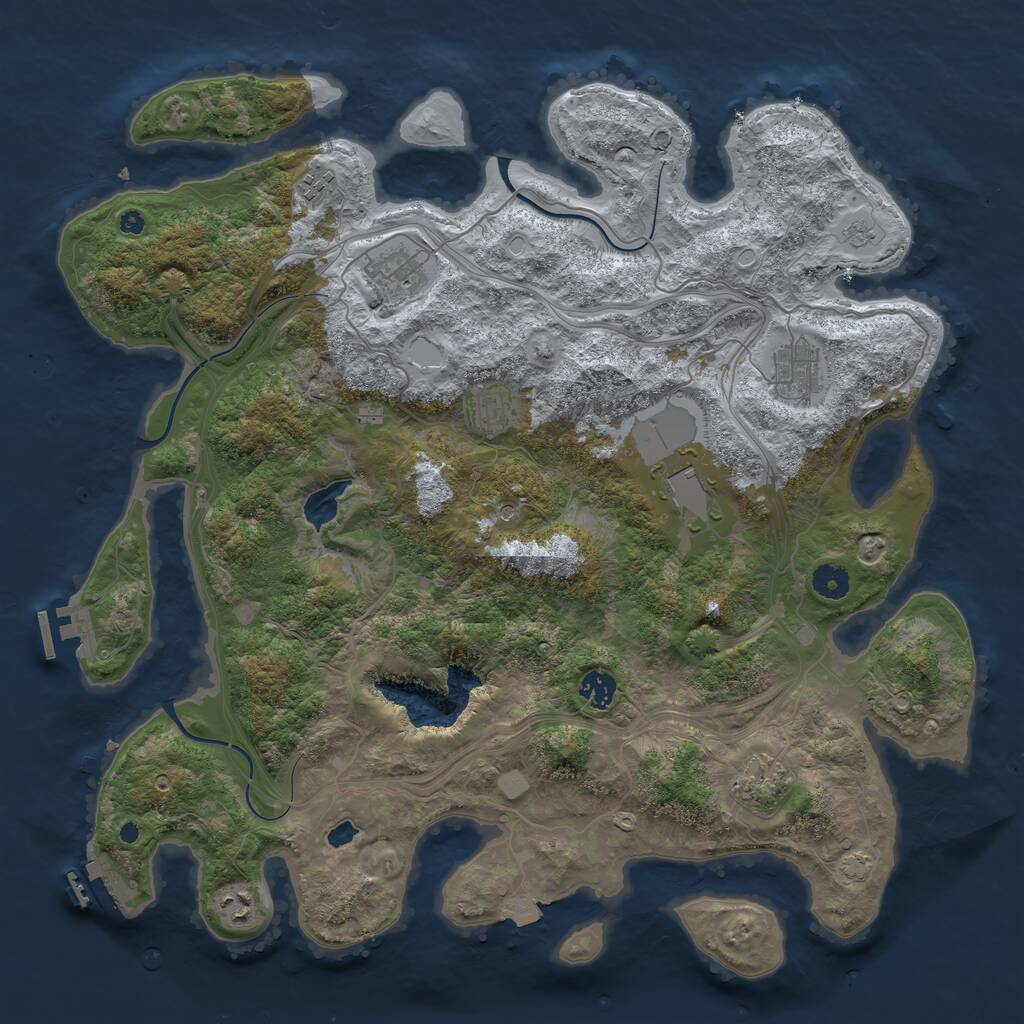 Rust Map: Procedural Map, Size: 4250, Seed: 2657044, 14 Monuments