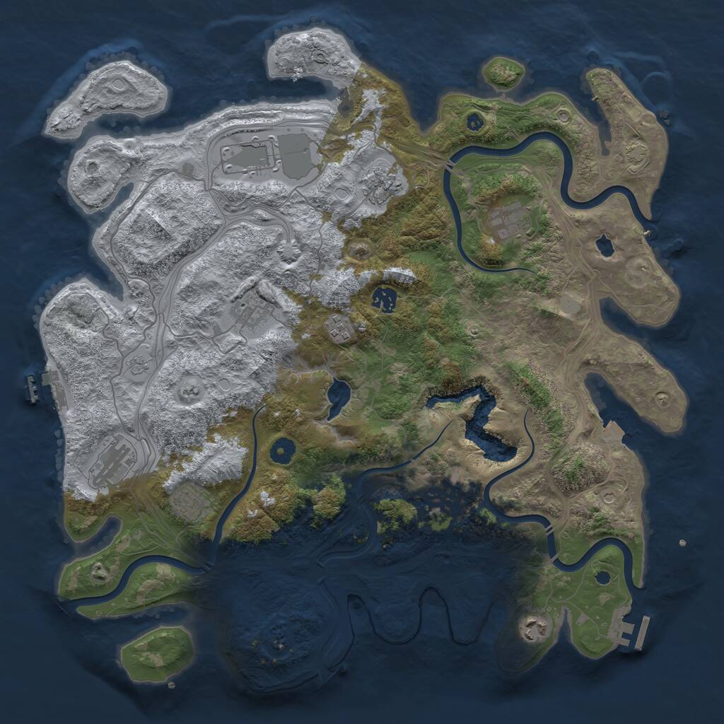 Rust Map: Procedural Map, Size: 4250, Seed: 4526056, 16 Monuments