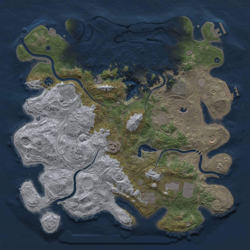 Rust Map: Procedural Map, Size: 4250, Seed: 1904354, 16 Monuments