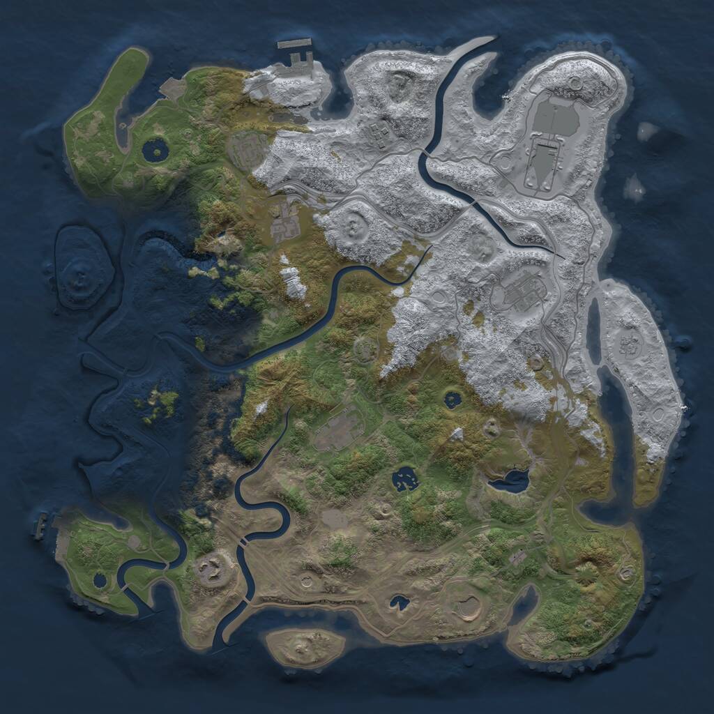 Rust Map: Procedural Map, Size: 4250, Seed: 4631882, 15 Monuments