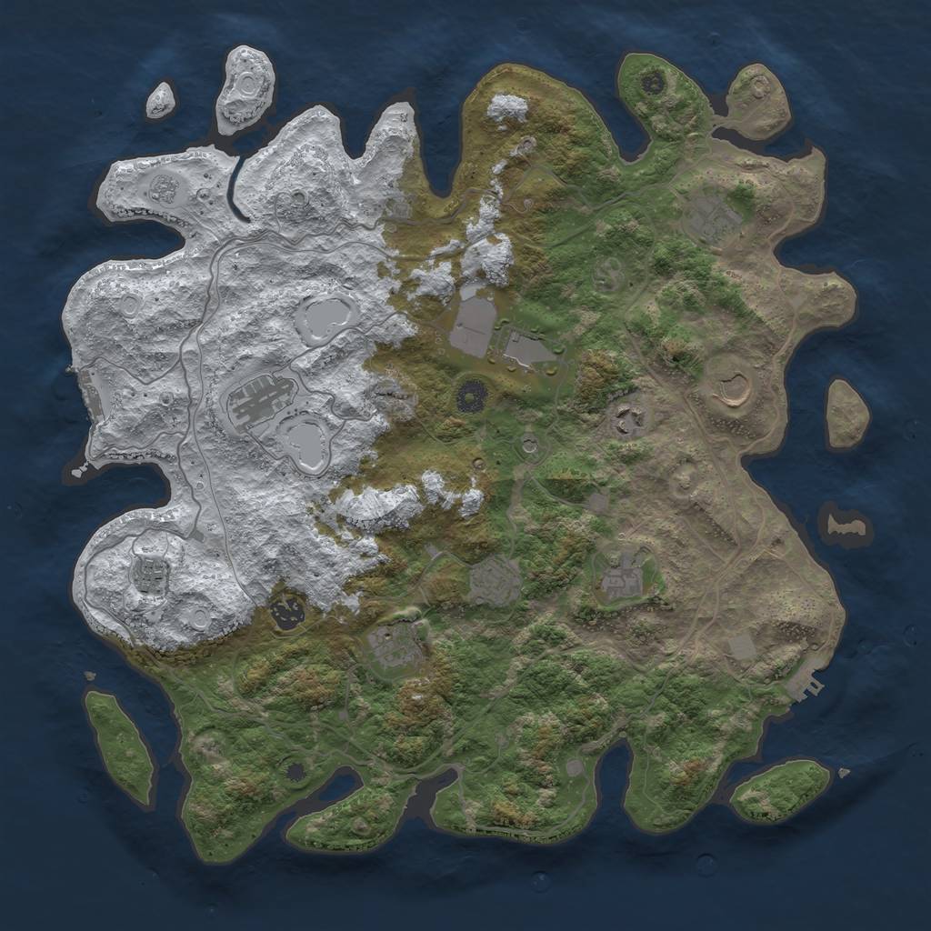 Rust Map: Procedural Map, Size: 4250, Seed: 4804864, 19 Monuments
