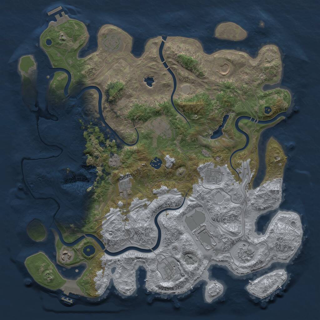 Rust Map: Procedural Map, Size: 4250, Seed: 1701008, 17 Monuments