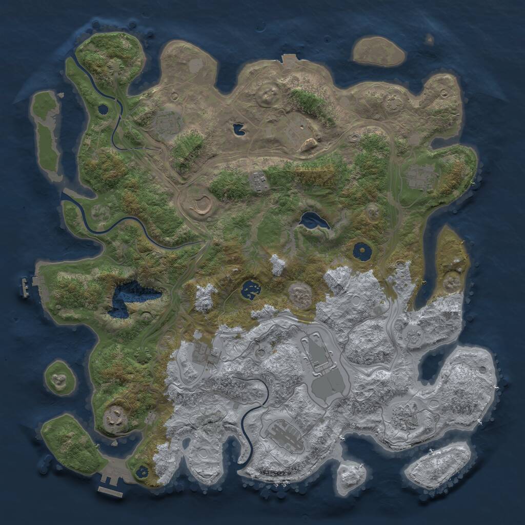 Rust Map: Procedural Map, Size: 4250, Seed: 1701008, 17 Monuments