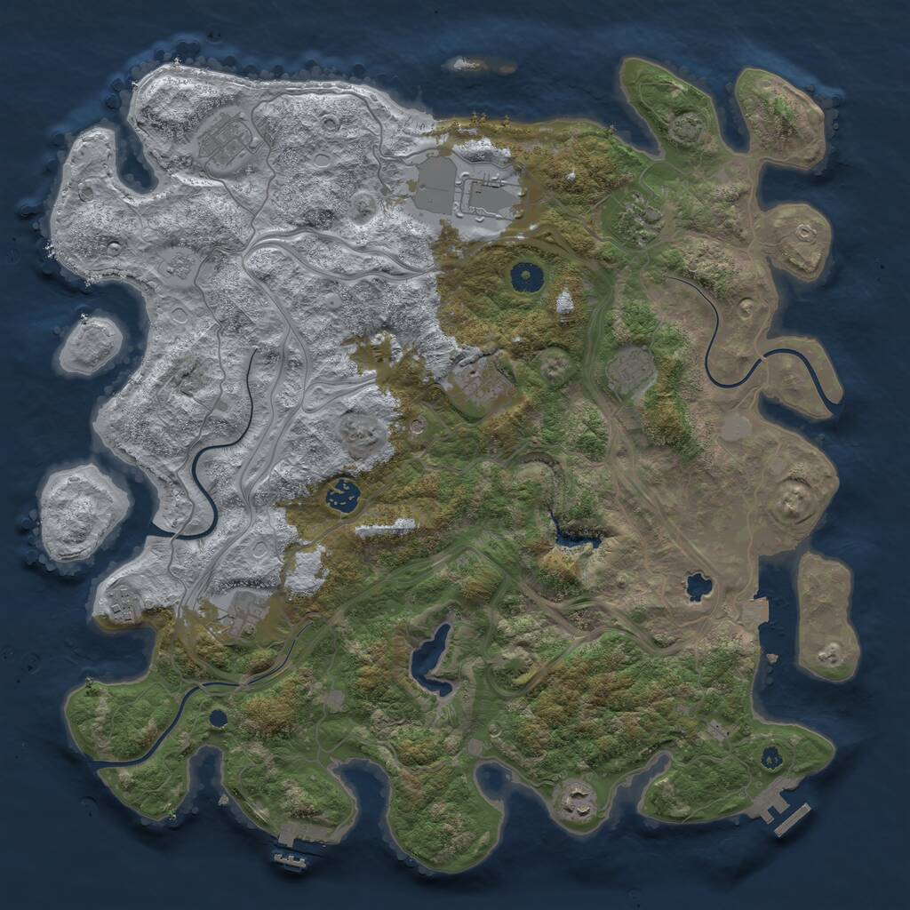 Rust Map: Procedural Map, Size: 4250, Seed: 910094, 15 Monuments
