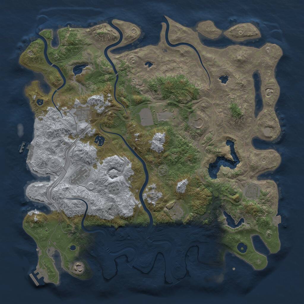 Rust Map: Procedural Map, Size: 4500, Seed: 9116161, 16 Monuments
