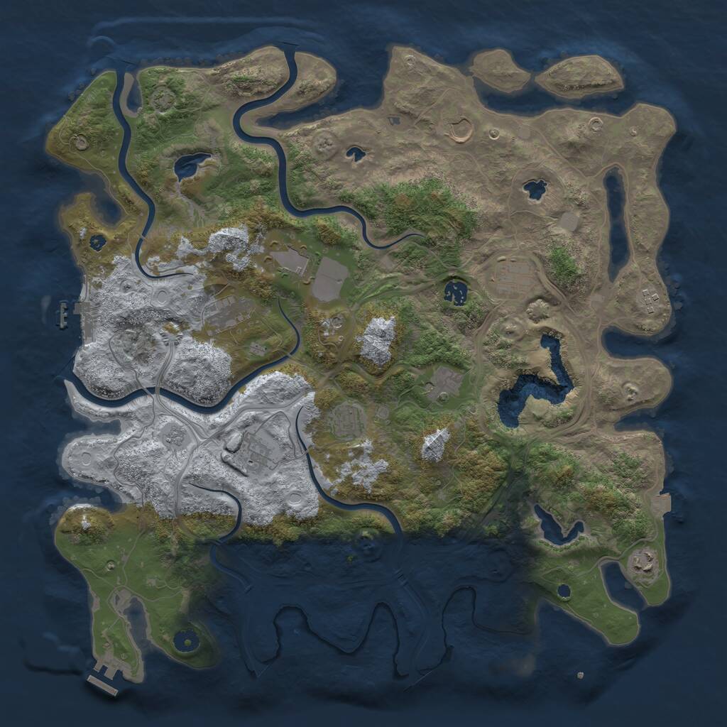 Rust Map: Procedural Map, Size: 4500, Seed: 9116161, 16 Monuments